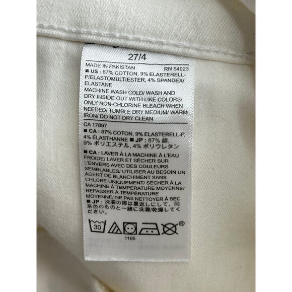 Banana Republic Skinny Jeans Off White Classic Style Mid Rise Summer Casual 27 - Picture 5 of 9